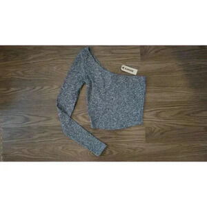 NWT Garage Long Sleeve One Shoulder Salt & Pepper - Size P/S
